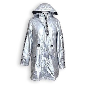 Bebe Sport Y2K Silver Insulated Jacket Size Medium